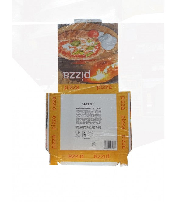 Scatole porta pizza bianca con chiusura italiana da 24×24x3cm