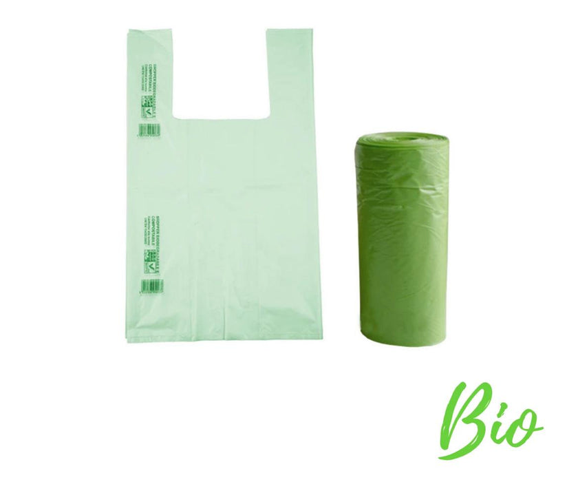 Rotoli  shoppers a strappo biodegradabili e compostabili