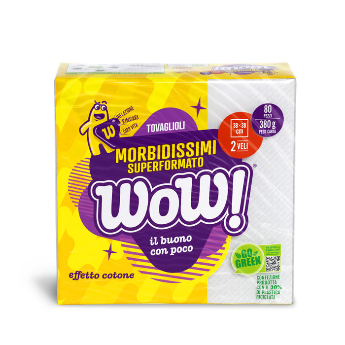 Double layer napkins size. 40x40cm 85 pieces WOW