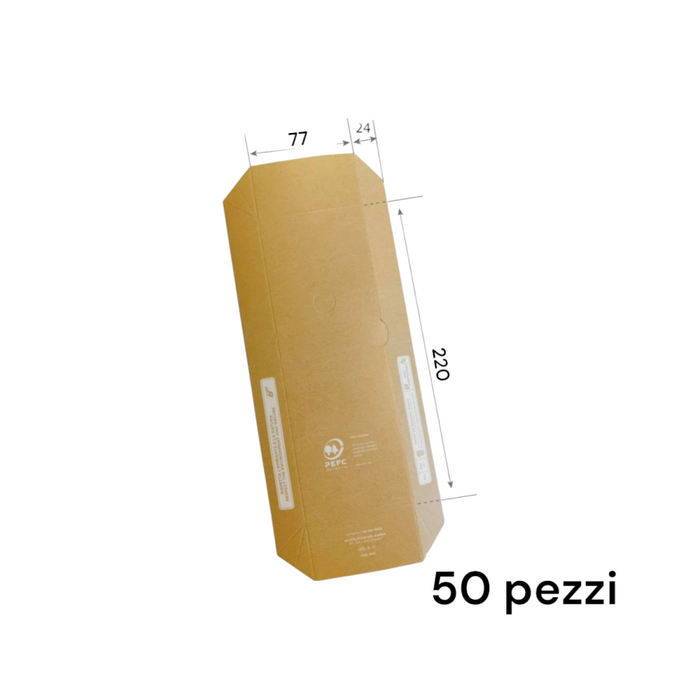 Portawrap in cartoncino avana per take away e street food 77X24X220MM