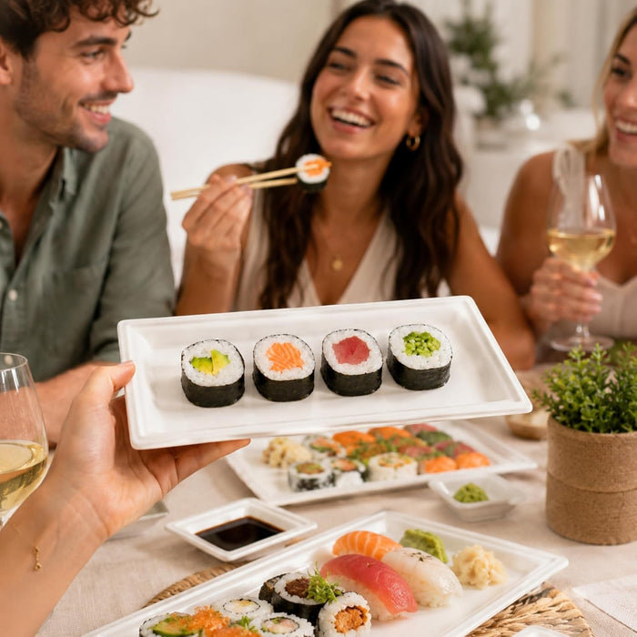 Piatti Bio Sushi Rettangolare Ø 26x12 cm 60 pz | Soleplastic