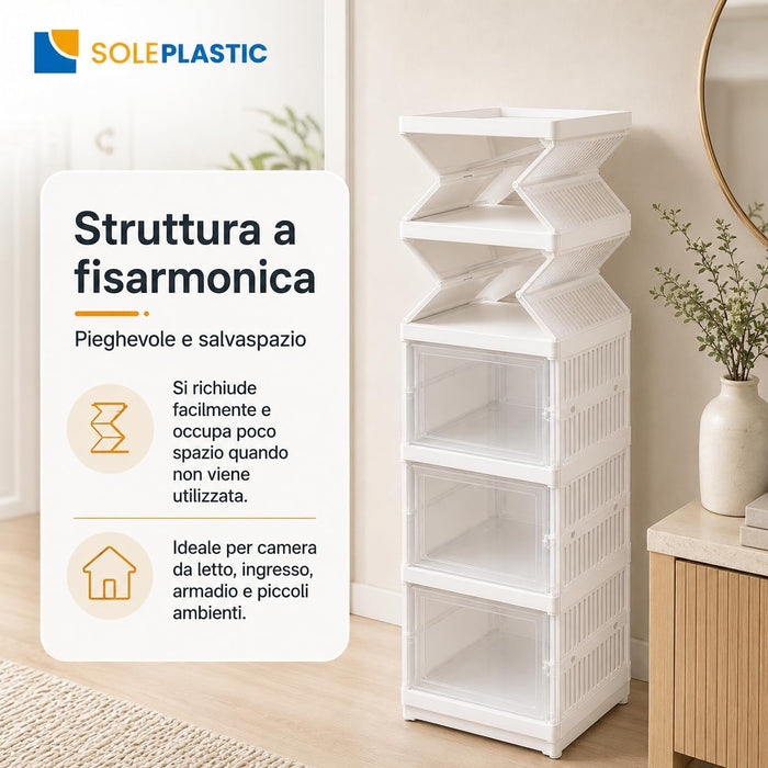 Scarpiera Salvaspazio Slim a 5 Scomparti - Portata 6 kg