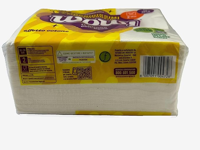 Double layer napkins size. 40x40cm 85 pieces WOW