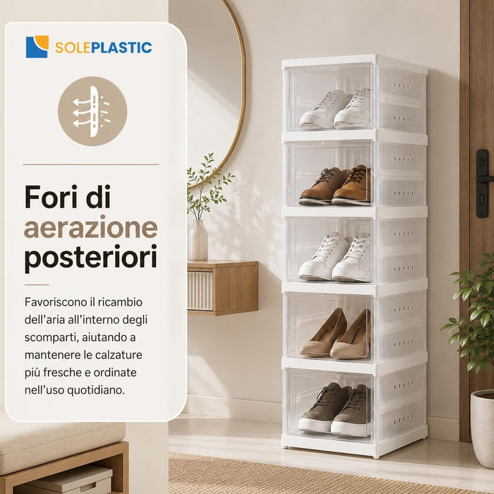 Scarpiera Salvaspazio Slim a 5 Scomparti - Portata 6 kg