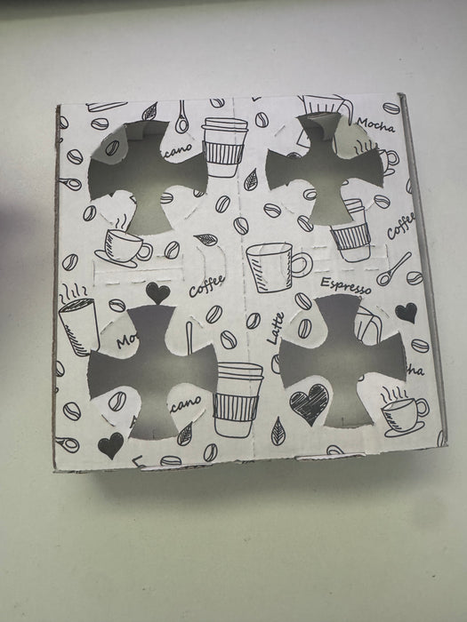 Portabicchieri Da Asporto In Carta Per Bicchieri Caffè e Acqua Scomponibile