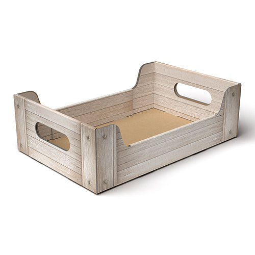 Cesta Vassoio Stampa Shabby Wood   Disponibile in 3 misure