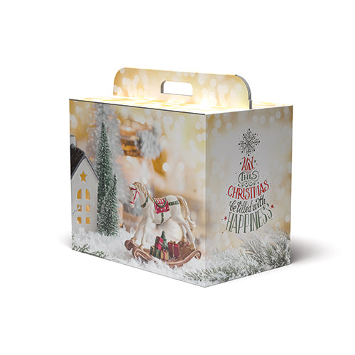 Scatola Natalizia Manigliata Magia del Natale   Disponibile in 2 misure