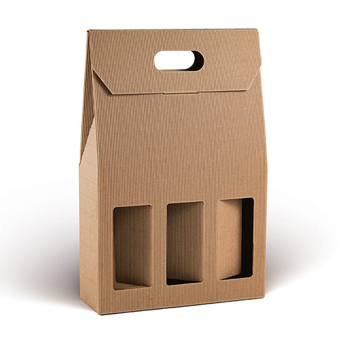 Scatole Portabottiglie Millerighe  Kraft Avana  Disponibile in 3 misure