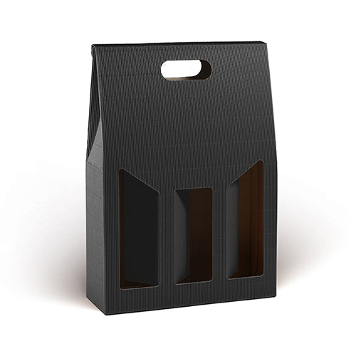 Scatole Portabottiglie Kraft Nero  Disponibile In 3 Misure