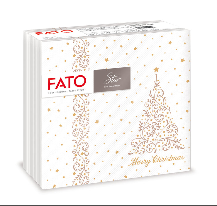 Tovaglioli Doppio Velo Punta a Punta " Tree Oro " misura 38x38cm