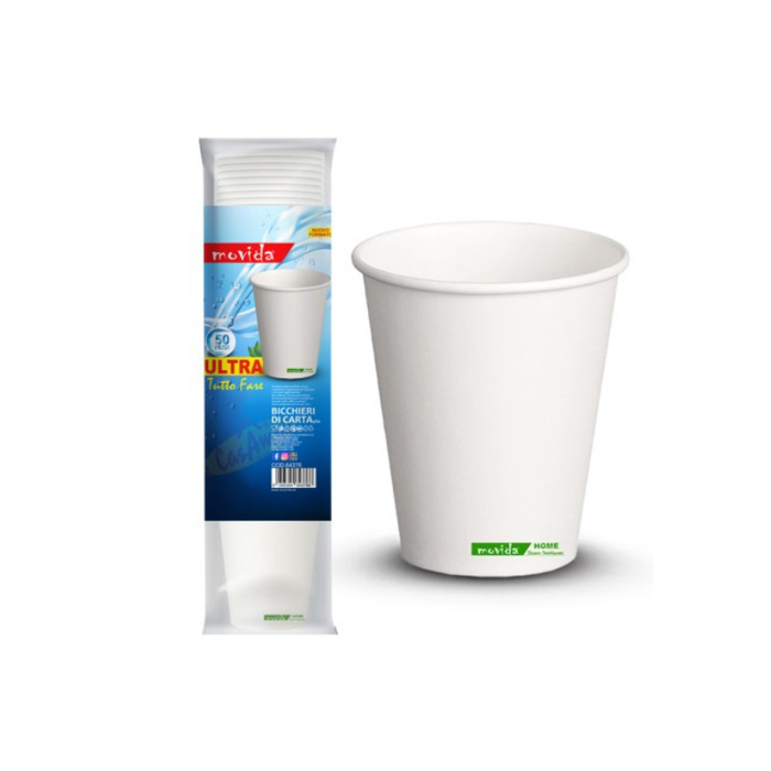 Gobelets Blancs en Carton Biodégradable 180ml -