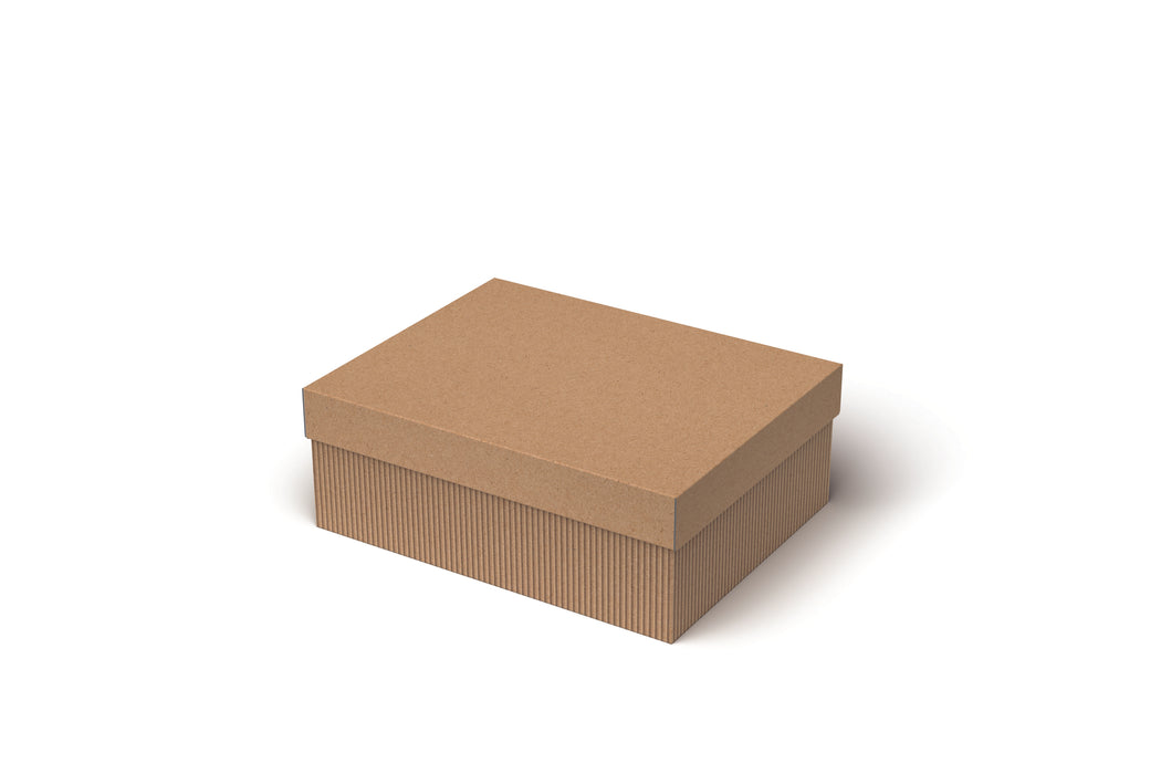 Scatola Onda Avana con Coperchio Liscio Disponibile in 3 misure