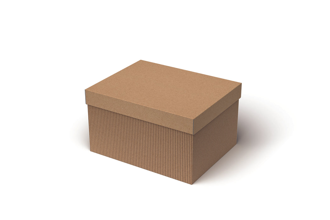 Scatola Onda Avana con Coperchio Liscio Disponibile in 3 misure