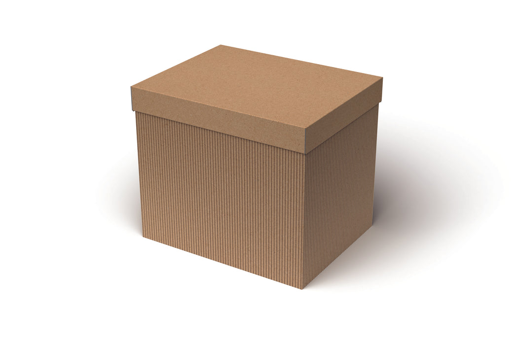 Scatola Onda Avana con Coperchio Liscio Disponibile in 3 misure