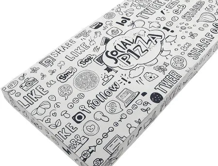 Scatole Porta Pizza Bianca Con Chiusura Americana Cm 35x75x5h